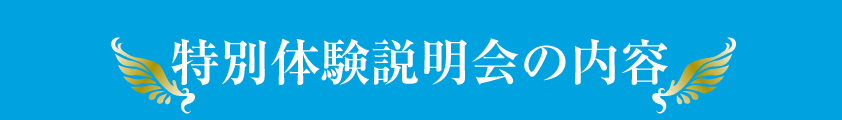 特別体験説明会の内容